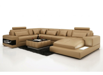 Sofa skórzana XXL na USB, Żywy krajobraz Narożnikowa kanapa Sofa Design Ustawić narożnik Nowość