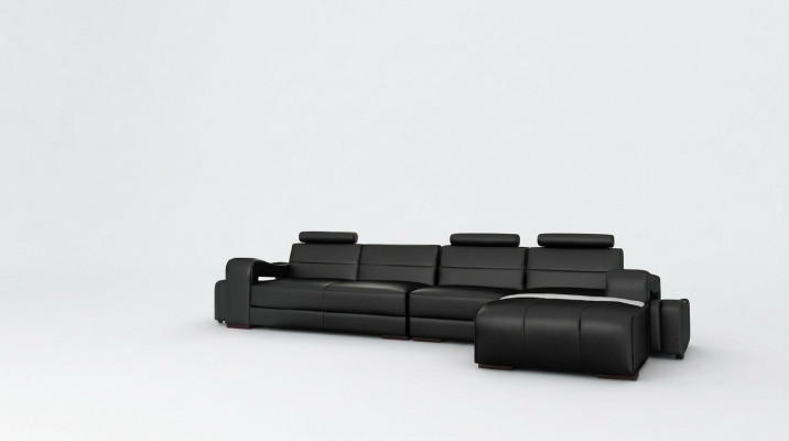 Skórzana sofa Narożnikowa kanapa + USB Couch Design Żywy krajobraz Podkładka Ustawić Sofę w kształcie litery L