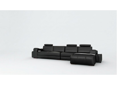 Skórzana sofa Narożnikowa kanapa + USB Couch Design Żywy krajobraz Podkładka Ustawić Sofę w kształcie litery L
