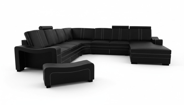 Sofa skórzana XXL z kanapą skórzaną USB Żywy krajobraz Narożnikowa kanapa Nowa Ustawić Sofę Skóra