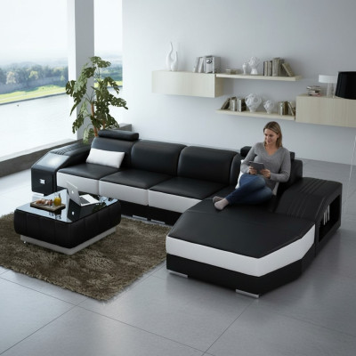 Żywy krajobraz Podkładka Narożnik Narożnik Sofa z USB Ustawić Landscape Skóra Nowy 2724B