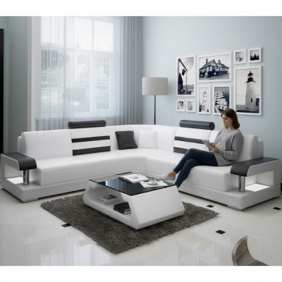 Żywy krajobraz Podkładka Narożnik Narożnik Sofa z USB Ustawić Landscape Skóra Nowy 2723B