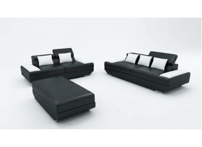Zestaw sofowy skórzana sofa 3+2 z USB Podkładka Sofa Zestaw Ustawić Stołek Sofy -2719A