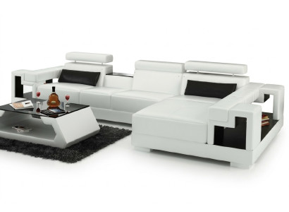 Żywy krajobraz Narożnikowa kanapa Sofa skórzana Sofa + Podkładka USB Siedziba Narożnik Ustawić Nowy 2710B
