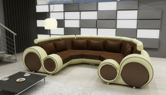 Narożnikowa kanapa + USB Żywy krajobraz U Forma Włókienniczy Big XXL Narożnikowa kanapa Materiał Włókienniczy Sofa Nowość