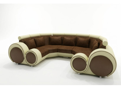 Narożnikowa kanapa + USB Żywy krajobraz U Forma Włókienniczy Big XXL Narożnikowa kanapa Materiał Włókienniczy Sofa Nowość