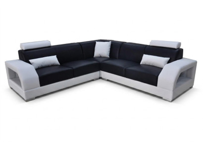 XXL Narożnikowa kanapa + USB,Skóra Żywy krajobraz Ustawić Design Nowoczesna Sofa w kształcie litery L G8001B