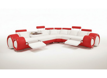 Skórzana sofa na USB, Żywy krajobraz Narożnikowa kanapa Narożnik Ustaw Design Modern Sofa A1163