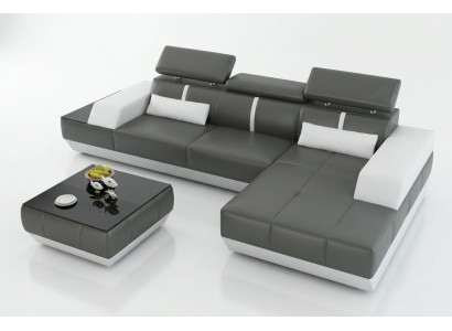 Skórzana sofa sofa z USB,Żywy krajobrazu Narożnikowa kanapa Ustaw Design Modern Sofa K5015C