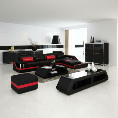 Projektant Narożnikowa kanapa Sofa Żywy krajobraz Big Modern skórzana sofa z USB HAMBURG III