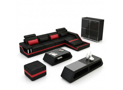 Projektant Narożnikowa kanapa Sofa Żywy krajobraz Big Modern skórzana sofa z USB HAMBURG III