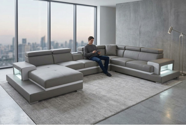 Modern Siedziba Podkładka Żywy krajobraz Living Room Podkładka Narożnik Couch USB + Light