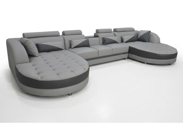Żywy krajobraz funkcja łóżka Szary Narożnikowa kanapa Kształt U Couch Design Podkładka USB New