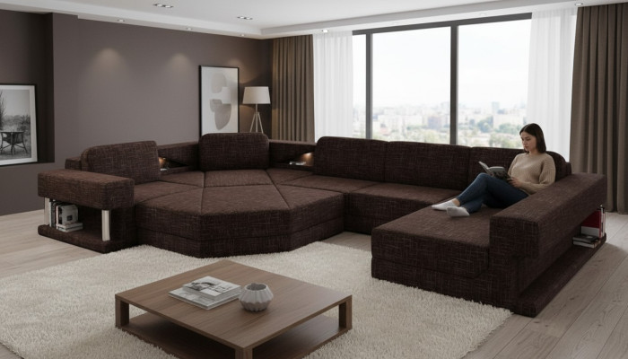 Narożnikowa kanapa z USB Podkładka Textill Design Sofa Ustawić Żywy krajobraz Parliament