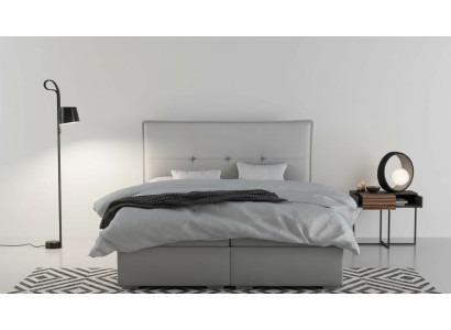 Boxspring Łóżko Hotel Double Włókienniczy Szary Luksusowe łóżko Podkładka Podstawa łóżka Funkcja