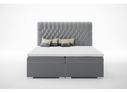 Łóżko typu boxspring, łóżko hotelowe dwuosobowe, łóżko Chesterfield, luksusowe łóżka tapicerowane z szufladami, funkcjonalne.