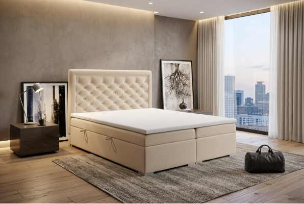 Chesterfield Boxspring Bed Hotel Double Luxury Beds Upholstered Box Function
