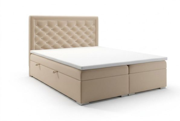 Chesterfield Boxspring Bed Hotel Double Luxury Beds Upholstered Box Function