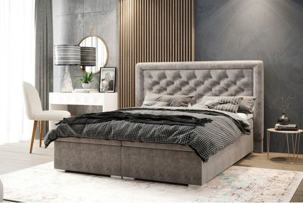 Sypialnia Chesterfield Łóżko kontynentalne Dwuosobowe Łóżka Z funkcją skrzyni meblowej
