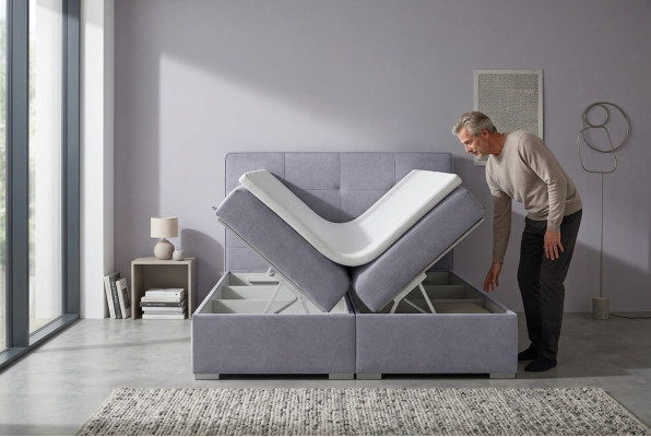 Boxspring Łóżko Hotel Double Włókienniczy Łóżko luksusowe Podkładka Podstawa łóżka Funkcja Nowość