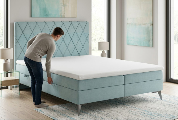 Chesterfield łóżko typu Boxspring do sypialni z funkcją pojemnika podwójne łóżka tapicerowane.