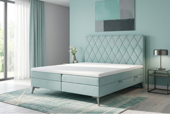 Chesterfield łóżko typu Boxspring do sypialni z funkcją pojemnika podwójne łóżka tapicerowane.