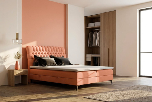 Chesterfield Boxspring łóżko Podwójne łóżka Design Obicia Skrzynia Funkcja Hotel