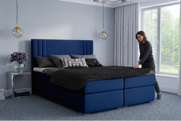 Nowoczesne łóżko Box Spring Hotel Double Luxury Łóżko Podkładka Box Funkcja Materiał
