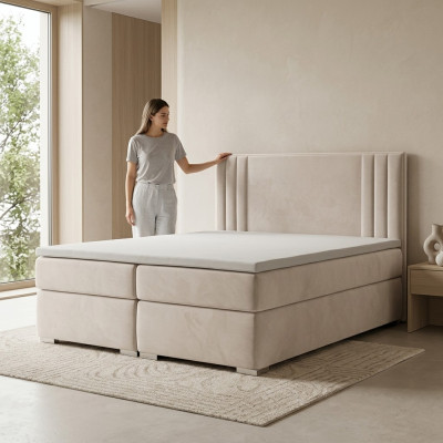 Skrzynka sprężynowa Łóżko Hotel Double Łóżko Luksusowe łóżko Podkładka Funkcja Podstawa łóżka Beige