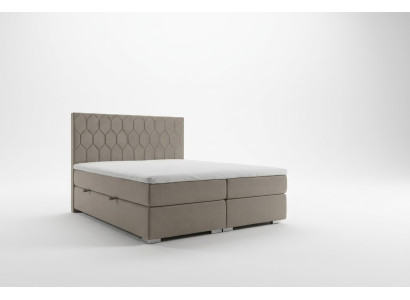 Boxspring Łóżko Hotel Luksusowe łóżko Podkładka Function Box Beżowy Podwójny 180x200