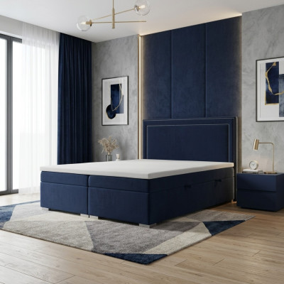 Boxspring Łóżko Hotel Double Design łóżko Luksusowa Podkładka Box Function Niebieski Nowość