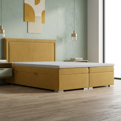 Boxspring Design Łóżko Hotel Double bed Luksusowa Podkładka Podstawa łóżka Funkcja Żółta