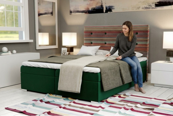 Chesterfield łóżko Boxspring Hotel kompletne podwójne zestaw topper materac łóżka nowe