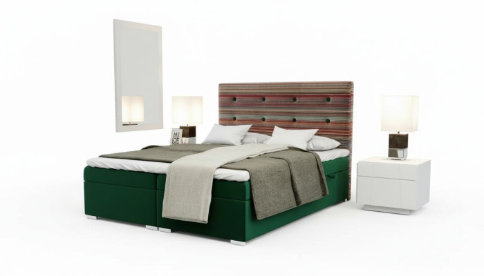 Chesterfield łóżko Boxspring Hotel kompletne podwójne zestaw topper materac łóżka nowe