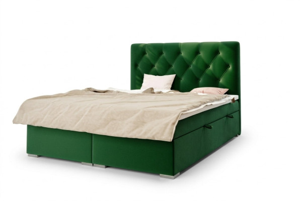 Chesterfield Boxspring Łóżko Hotelowe Kompletne Łóżko Podwójne Nowy Materac Topper Set