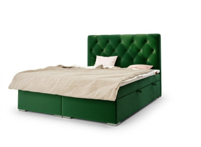 Chesterfield Boxspring Łóżko Hotelowe Kompletne Łóżko Podwójne Nowy Materac Topper Set