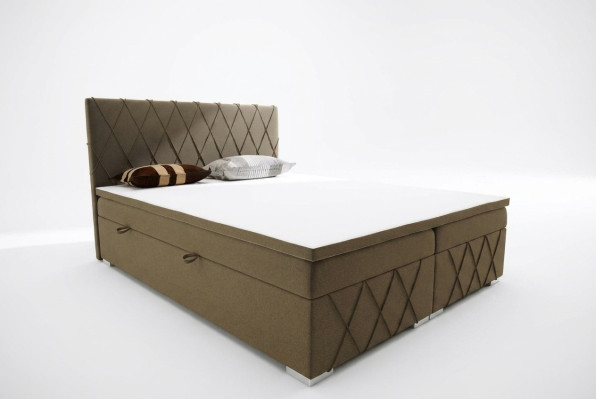 Box spring Łóżko Hotel Double Aksamit Luksusowe łóżko Podkładka Podstawa łóżka Funkcja Brązowa