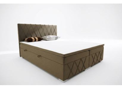 Box spring Łóżko Hotel Double Aksamit Luksusowe łóżko Podkładka Podstawa łóżka Funkcja Brązowa