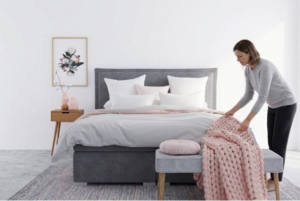 Nowoczesne łóżko hotelowe Boxspring Double Luxury Łóżko Podkładka Box Function Material