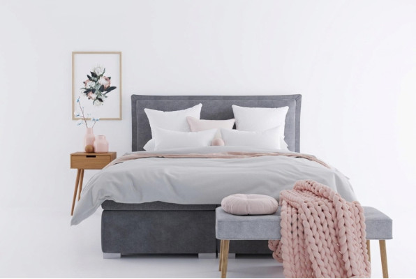 Nowoczesne łóżko hotelowe Boxspring Double Luxury Łóżko Podkładka Box Function Material