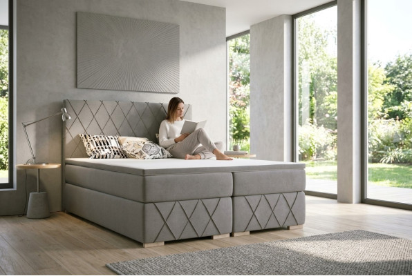 Sprężyna skrzynkowa Łóżko kompletny zestaw materac & Topper Luksusowa Podkładka do łóżka 180x200cm Nowa