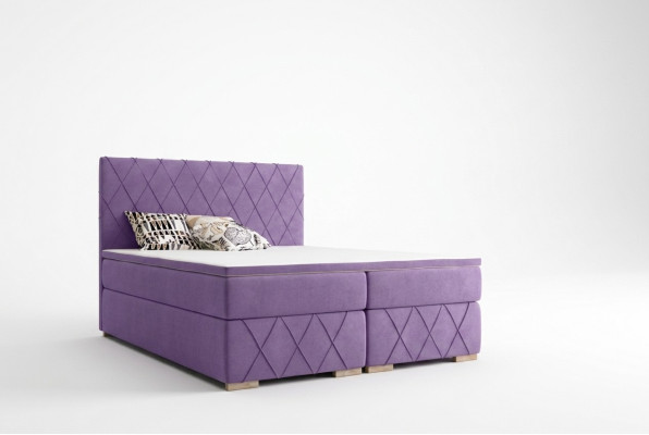 Kompletny zestaw materac & Topper Box Spring Łóżko Fioletowa Podkładka 180x200cm łóżko