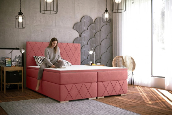 Kompletny zestaw materac & Topper box na sprężynę Łóżko Różowa Podkładka 180x200cm łóżko Nowość