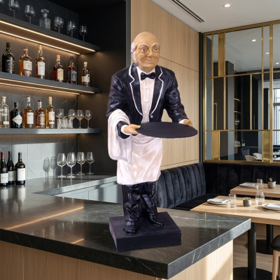 Figura Lokaja Statuetka Figurki Posągi Rzeźba Restauracja Hotel Półka Kelner Nowy