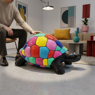 Żółw figurka abstrakcyjne figury rzeźby nowoczesne rzeźby kolorowo pomalowane nowe 40cm.