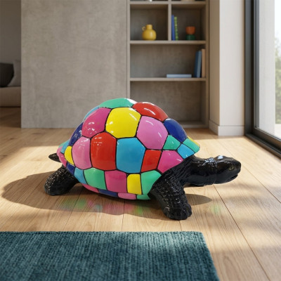 Żółw figurka abstrakcyjne figury rzeźby nowoczesne rzeźby kolorowo pomalowane nowe 40cm.