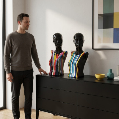 Abstrakcyjna rzeźba Popiersie kobiety 58 cm Styl Rzeźba Rzeźby Figury Salon