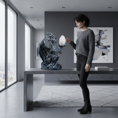 Deko Figur LAMPE Smok Statua Rzeźba 75cm Figury Rzeźby Nowe WG2020 N2