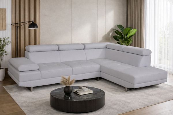 Narożnik Skóra z USB Modern XXL Couch Żywy krajobraz Skórzana Sofa Sofa L-Shape B2003