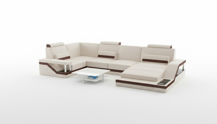 Żywy krajobraz Sofa + USB Podkładka Siedziba Narożnikowa kanapa Ustawić Włókienniczy Materiał Skóra Sofy